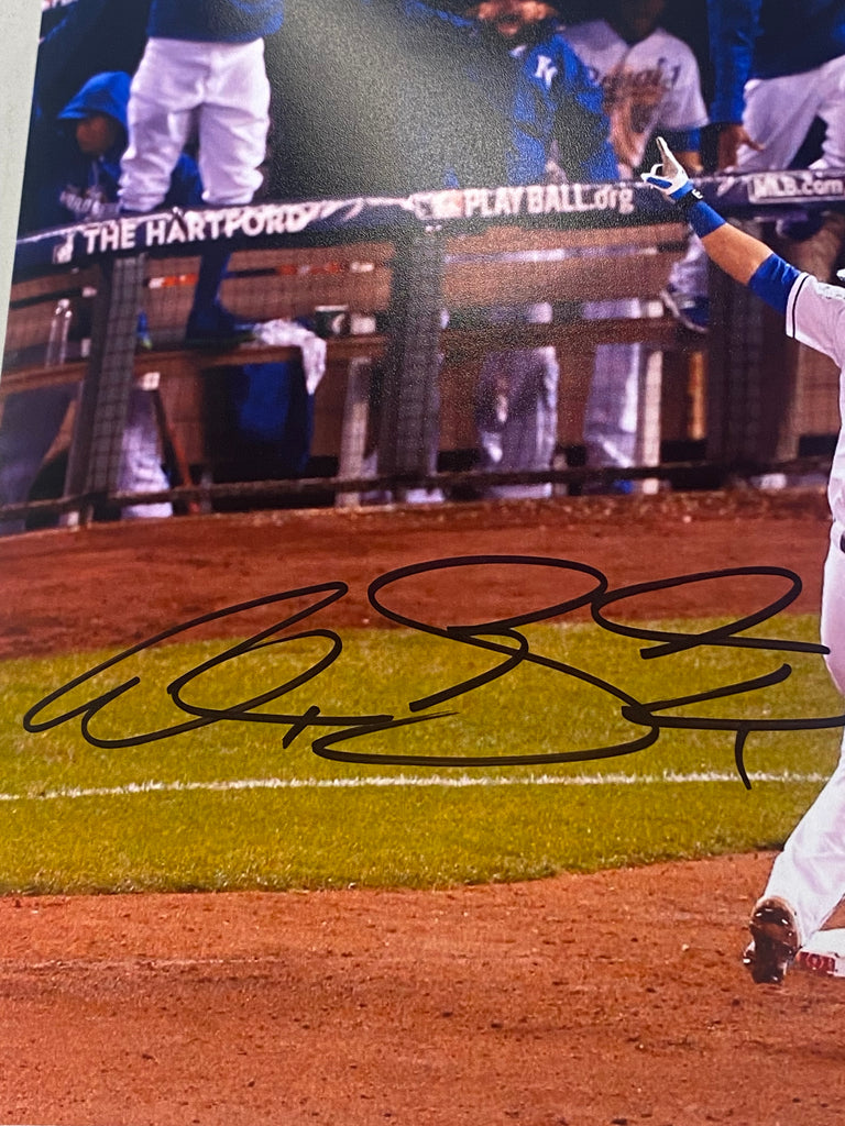 Kansas City Royals Alex Gordon Signed 8 x10 WORLD SERIES HOME RUN B MO Sports Authentics Apparel Gifts