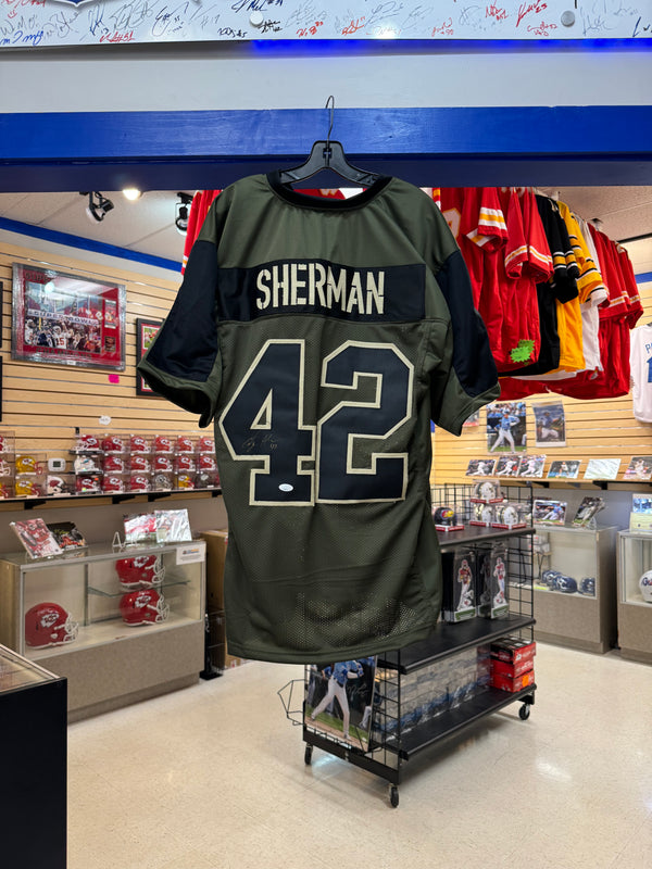 Kansas City Chiefs ANTHONY SHERMAN Signed MILITARY Jersey - BECKETT