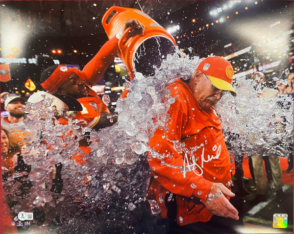 Kansas City Chiefs Andy Reid Signed 16"x20" SB LVII Gatorade Splash - Photo BECKETT