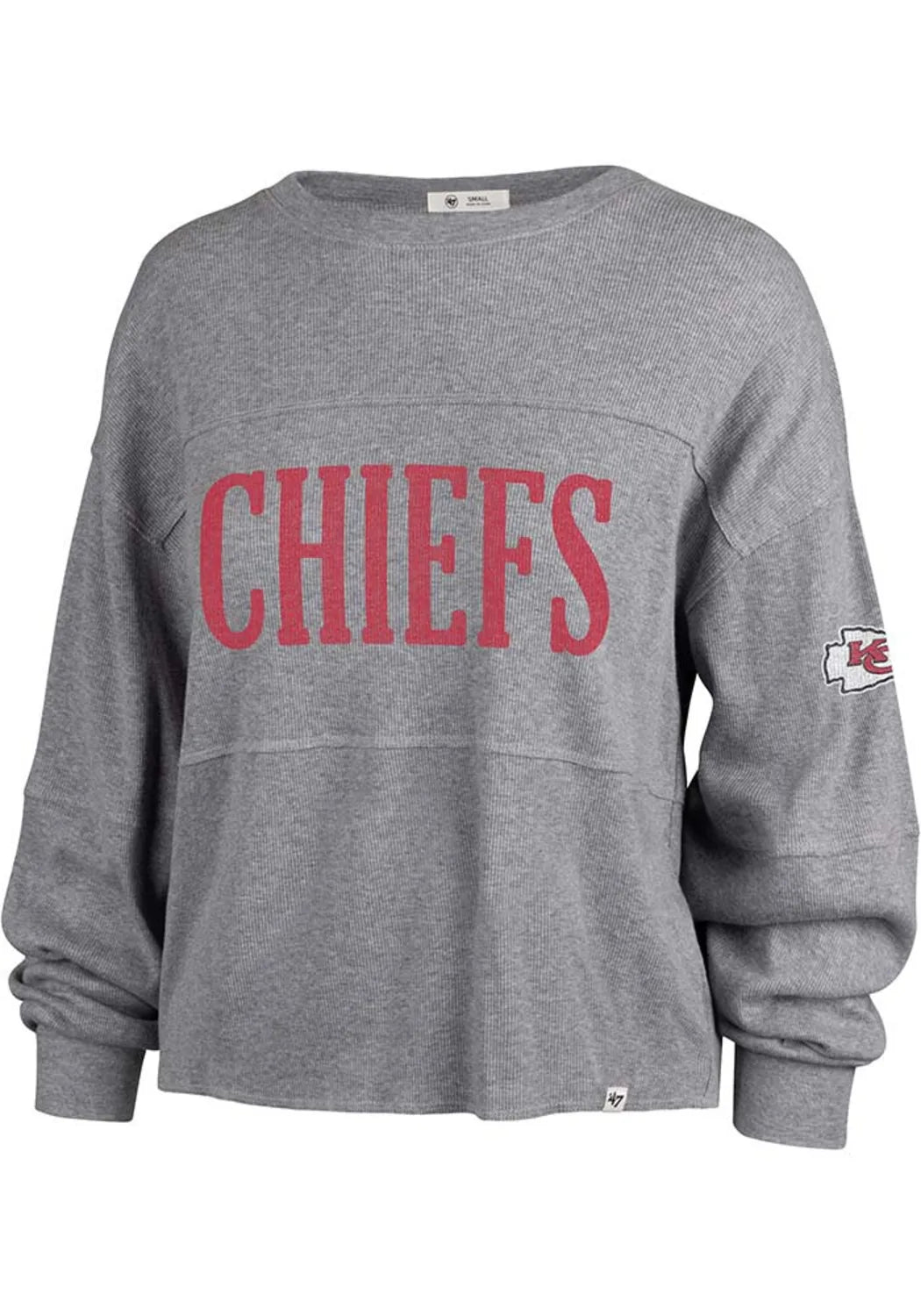 Kansas City Chiefs Womens Grey Get Loud LS T-Shirt - '47 Brand