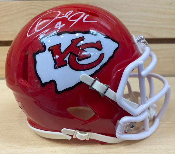 Kansas City Chiefs DERRICK JOHNSON Signed RED Mini Helmet - BECKETT