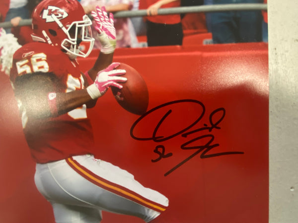 Kansas City Chiefs DERRICK JOHNSON Signed CELEBRATING 8x10 Photo - COA