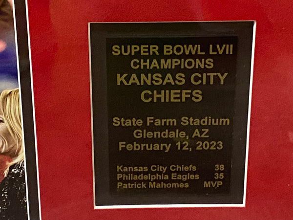 Kansas City Chiefs LVII FRAMED TEAM SIGNED 16