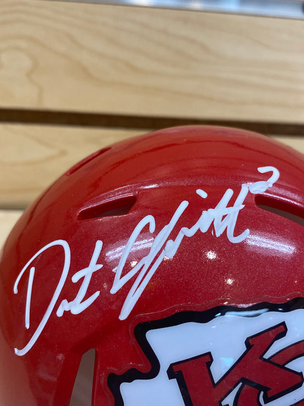 Kansas City Chiefs DUSTIN COLQUITT Signed RED Mini Helmet - BECKETT