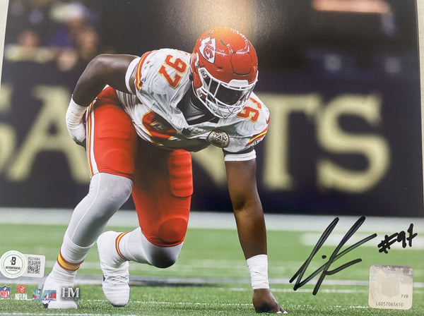 Kansas City Chiefs FELIX ANUDIKE-UZOMAH Signed 8x10 Photo - BECKETT