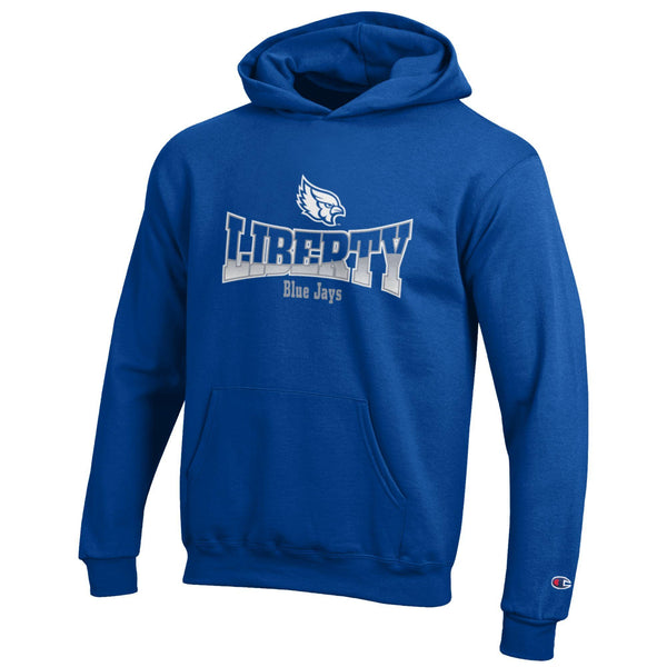 Liberty Blue Jays Youth Powerblend Royal Pullover Hooded Sweatshirt by Champion