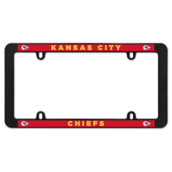 Kansas City Chiefs License Plate  Thin Frame - Black Plastic