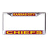 Kansas City Chiefs GLITTER BACKGROUND Lic Plt Frame S/L Metallic