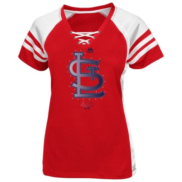 St. Louis Cardinals Ladies Above Average 3/4 Sleeve T-Shirt by Majesti