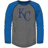 Kansas City Royals Weathered Tri-Blend Long Sleeve T-Shirt by Fanatics