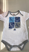 Kansas City Royals White Mural Design Onesie 12-24M by Outerstuff