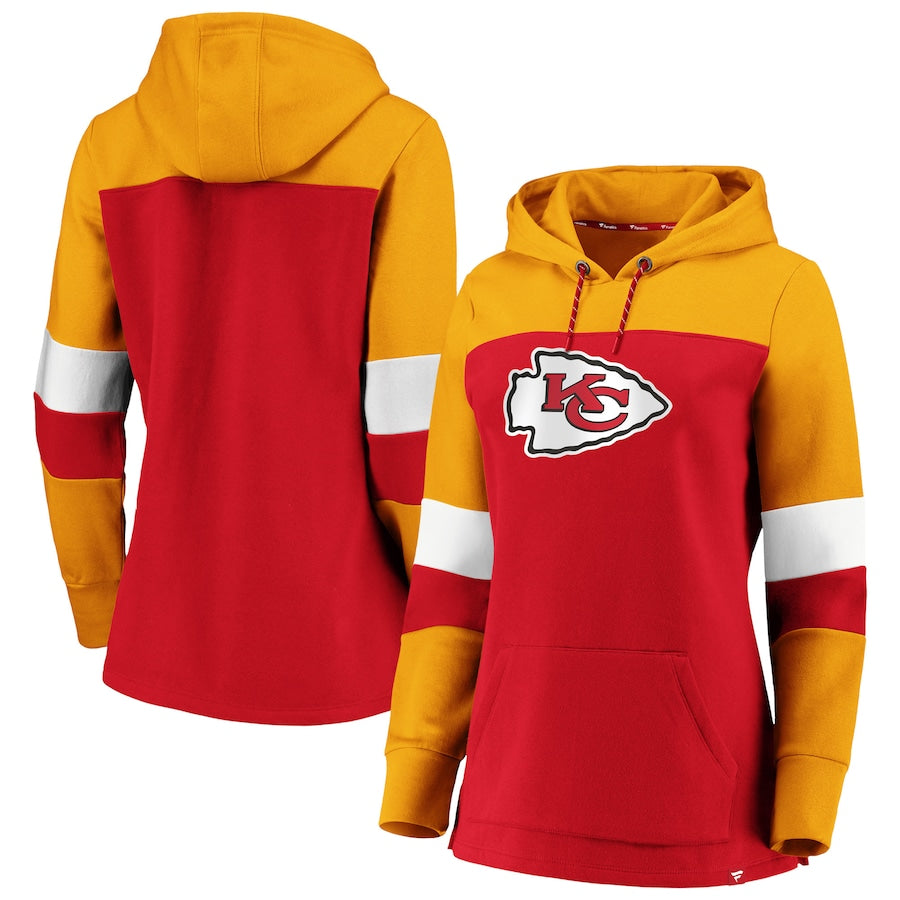 Kansas City Chiefs Women's CREAM BREAK IT LOOSE Cowl Neck Full-Zip Swe