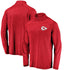 Kansas City Chiefs Red Striated Primary Logo Raglan Quarter-Zip Pullover Jacket by Fanatics